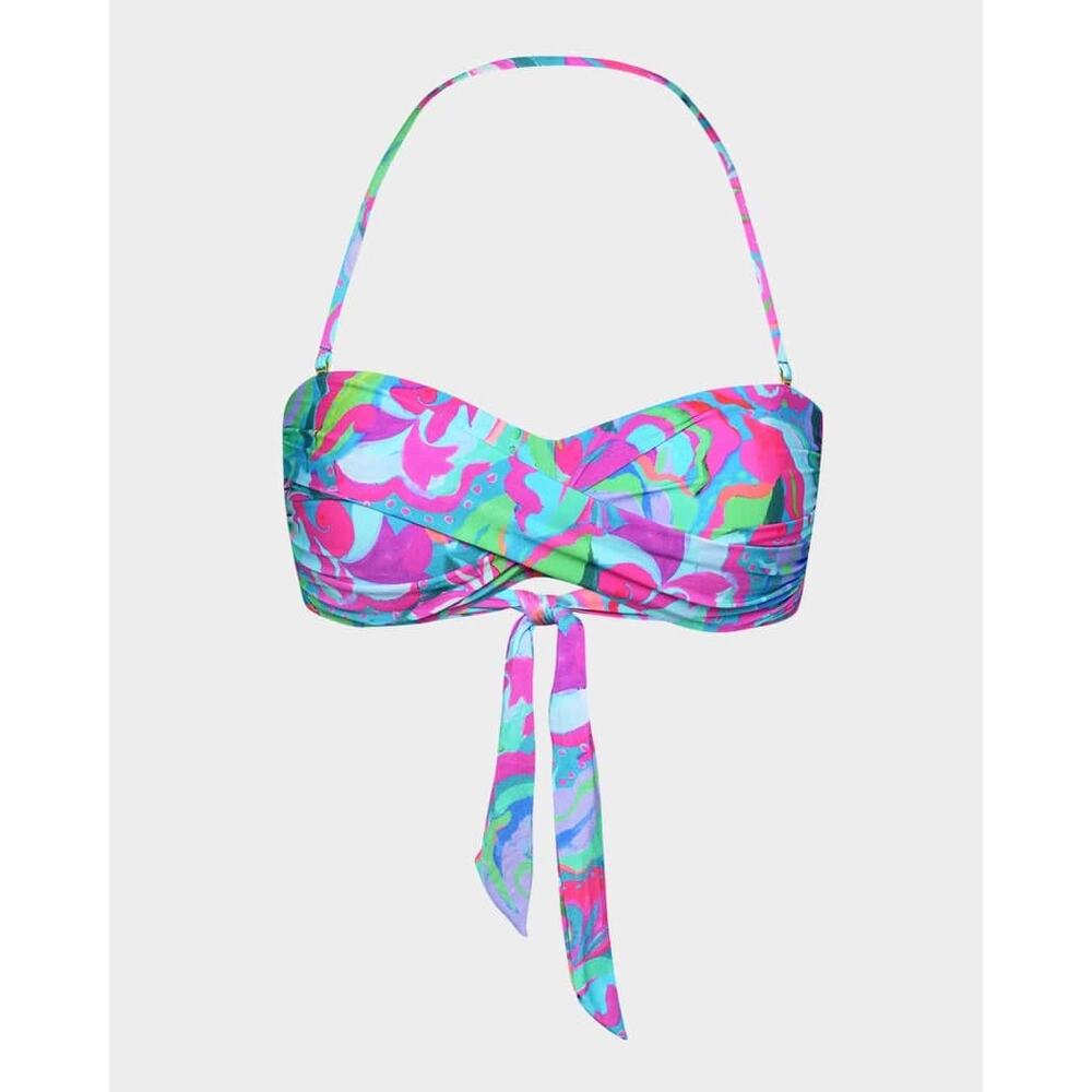Swirltopia Twist Bandeau Bikini Top Size 14 NWI